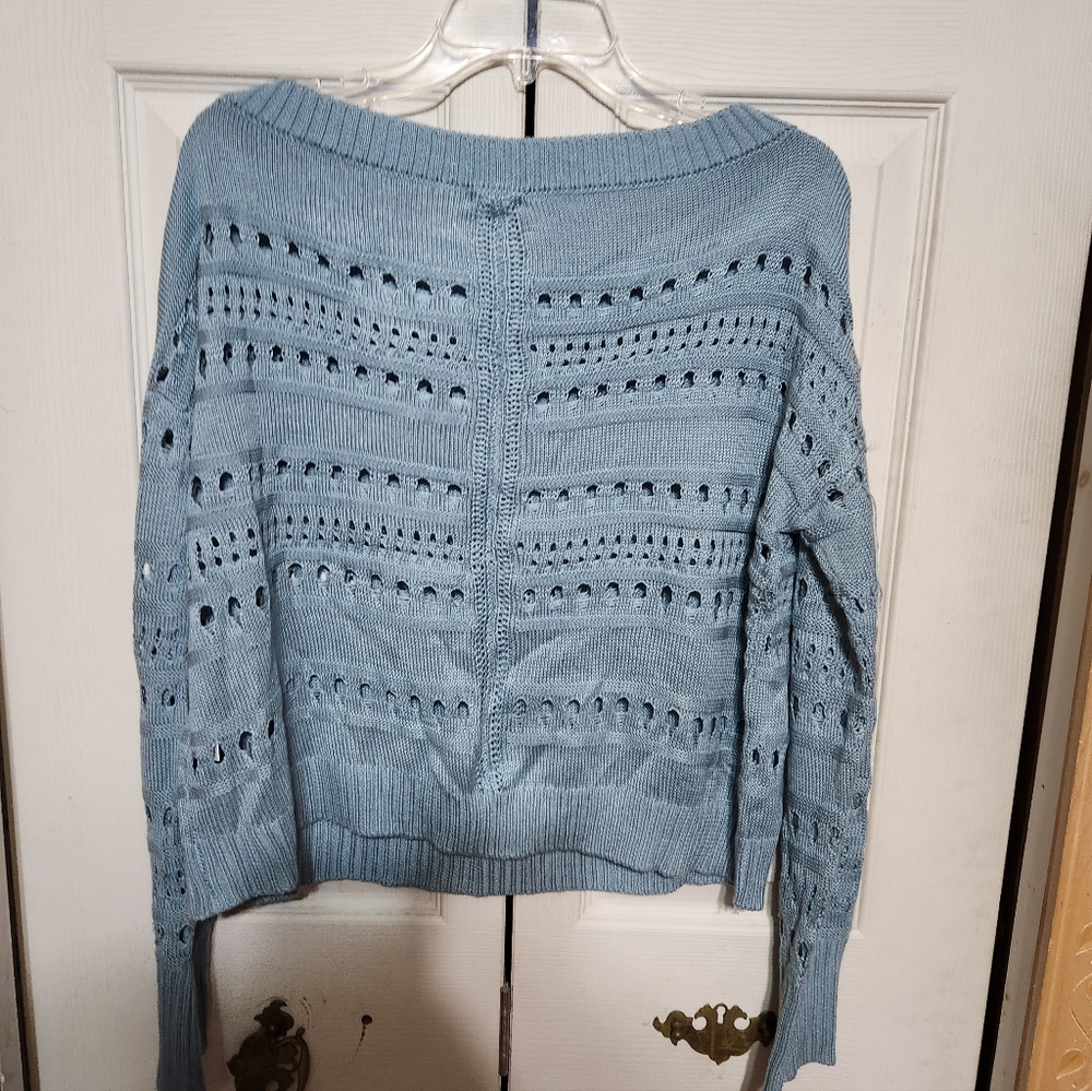 Soho Women's Knit Sweater in Soft Blue - Picture 7 of 9